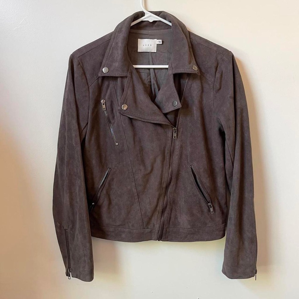 Lush Faux Suede Moto Jacket